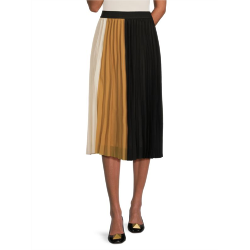 Wdny Colorblock Pleated Skirt