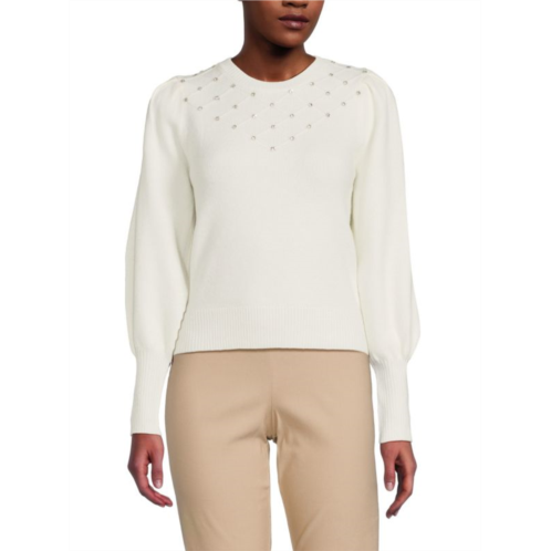 nanette nanette lepore Emellished Puff Sleeve Sweater