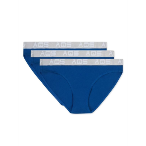 AQS 3-Pack Ribbed Logo Bikini Panties