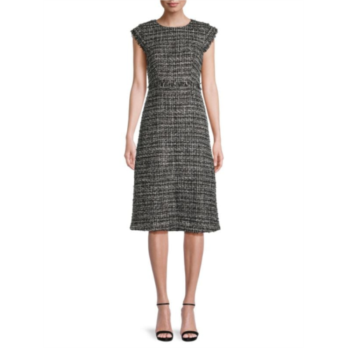 Donna Karan City Mist Tweed Midi Dress