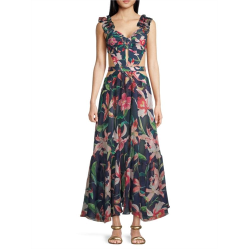 PatBO Laelia Floral Cutout Maxi Dress