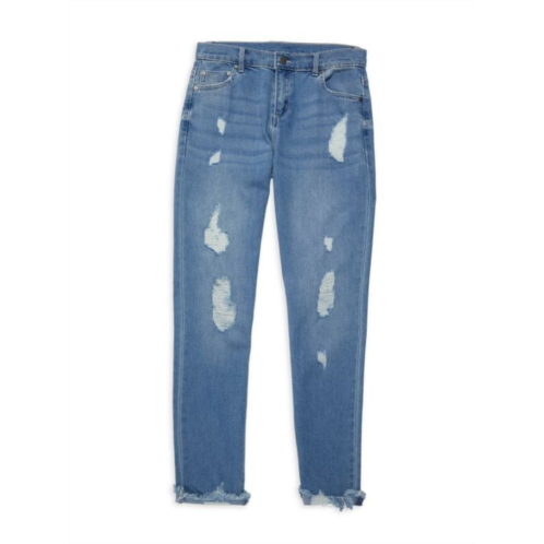 Tractr Girls High Rise Distressed Jeans