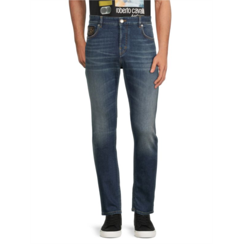 Roberto Cavalli Graphic Skinny Mid Rise Jeans