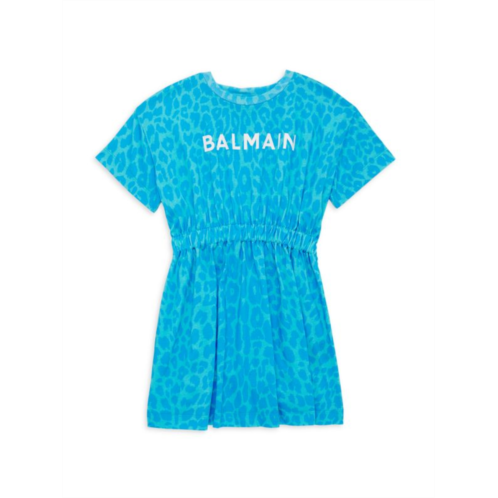 Balmain Little Girls & Girls Leopard Print T Shirt Dress