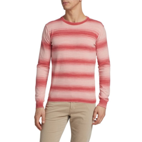 Saks Fifth Avenue Slim Fit Ombre Striped Crewneck Sweater