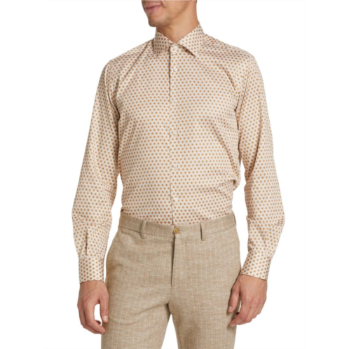 Saks Fifth Avenue Geo Stretch Cotton Button Up