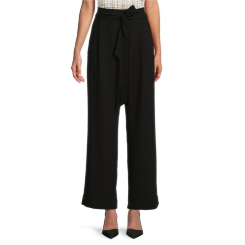 Tommy Hilfiger Belted Wide Leg Crepe Pants