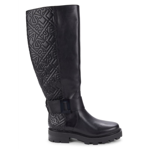 Karl Lagerfeld Paris Meara Logo Quilted Knee High Boots