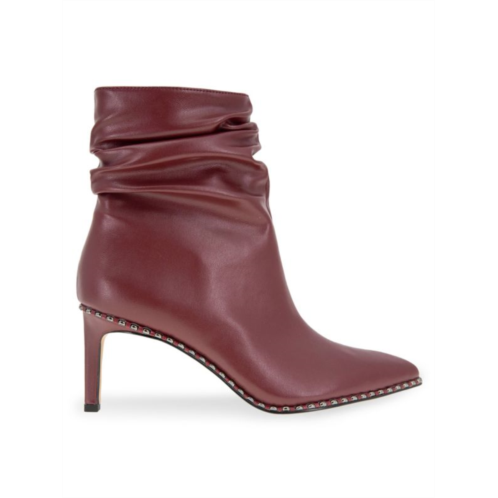 BCBGeneration Manda Studded Point Toe Ruched Ankle Boots