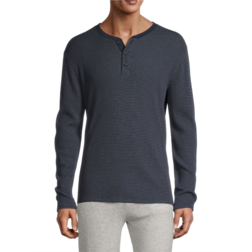 Vince Striped Thermal Long Sleeve Henley