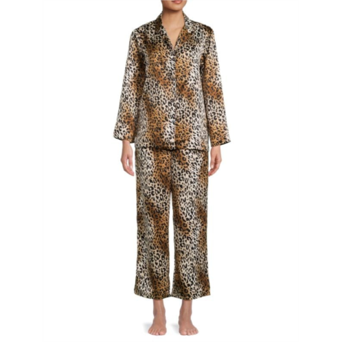 Natori 2-Piece Print Satin Pajama Set