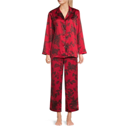 Natori 2-Piece Print Satin Pajama Set