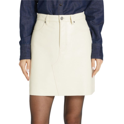 Frame Le High n Tight Leather Mini Skirt