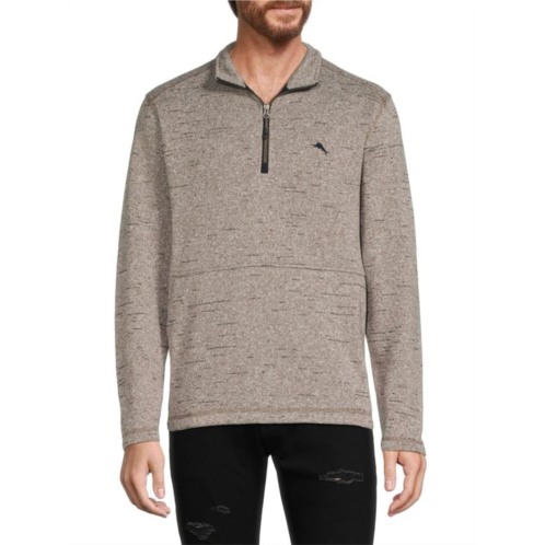 Tommy Bahama Glacier Bay Heathered Quarter Zip Pullover