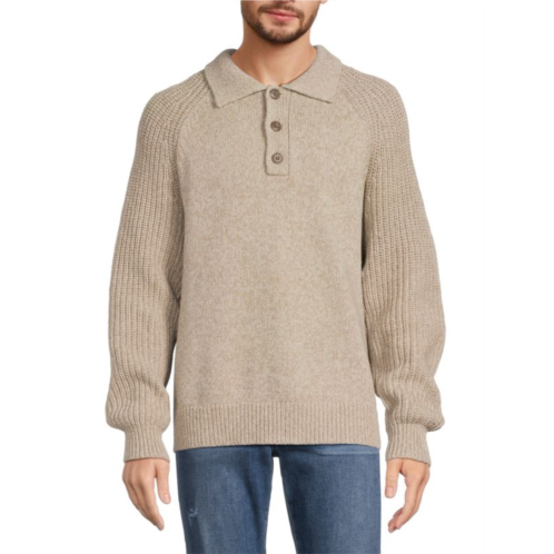 Vince Chunky Knit Wool Blend Polo