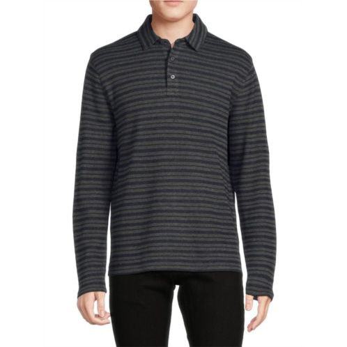 Vince Long Sleeve Striped Polo