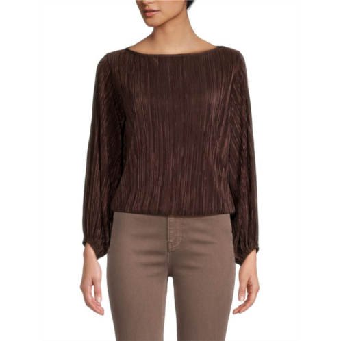 Renee C. Plisse Puff Sleeve Top