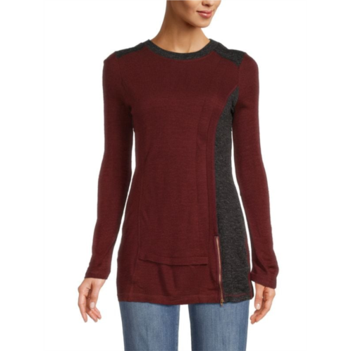 Renee C. Colorblock Longline Sweater Top