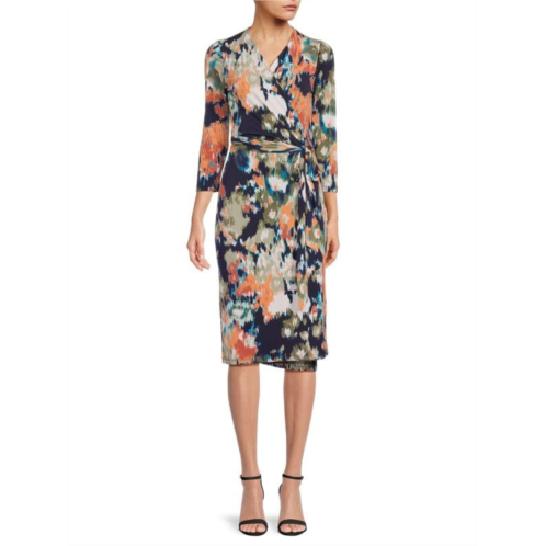 Renee C. Abstarct Wrap Dress