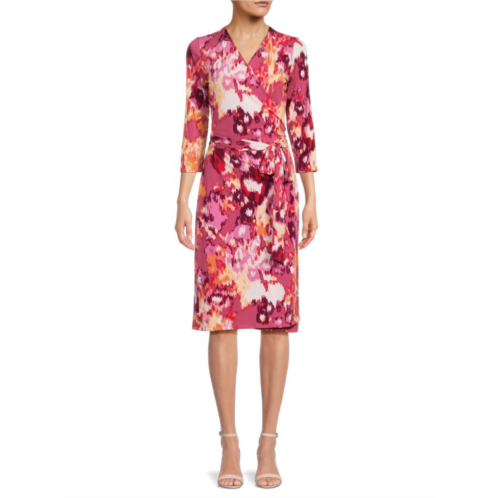 Renee C. Abstarct Wrap Dress