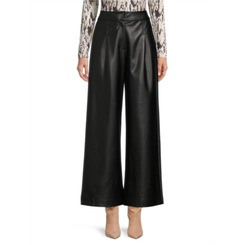 French Connection Crolenda Faux Leather Wide Leg Pants
