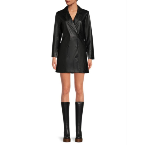 French Connection Crolenda Faux Leather Blazer Dress