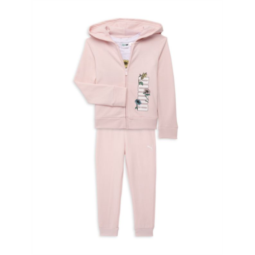 Puma Little Girls 3-Piece Hoodie, Tee & Joggers Set