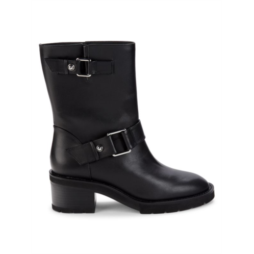 Stuart Weitzman Boulevard Leather Belted Ankle Boots