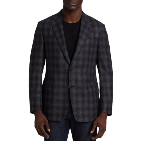 Giorgio Armani Wool Cashmere Plaid Blazer