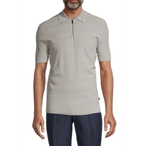 Ted Baker London Textured Zip Up Polo