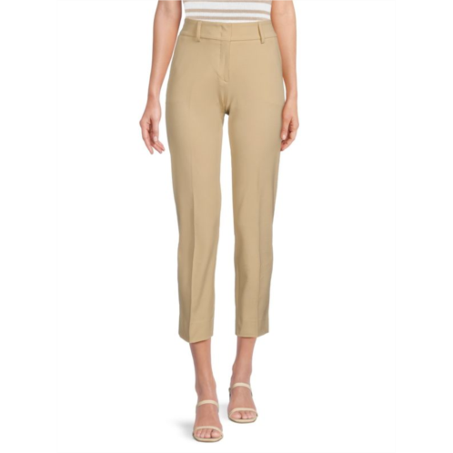 Piazza Sempione Solid Flat Front Pants