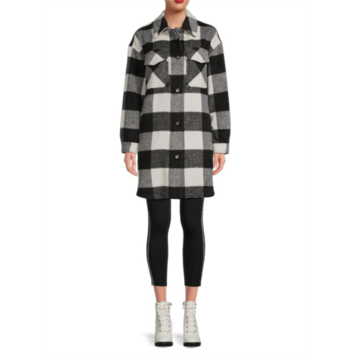 Dkny Jeans Buffalo Plaid Shirt Coat