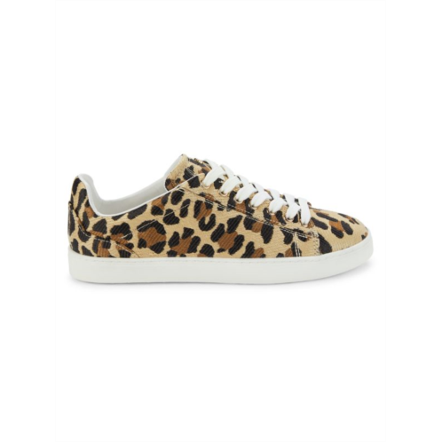 Stuart Weitzman Livvy Leopard-Print Raffia Sneakers