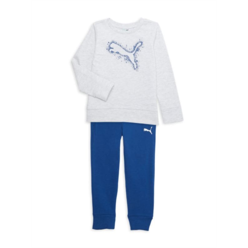 Puma Little Boys 2-Piece Logo Fleece Sweatshirt & Joggers Set