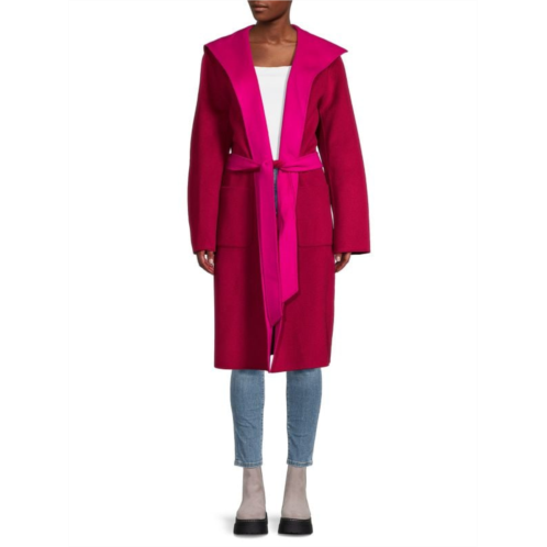 Elie Tahari Wool Blend Wrap Coat