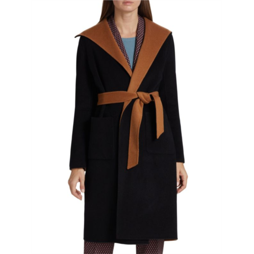 Elie Tahari Wool Blend Wrap Coat