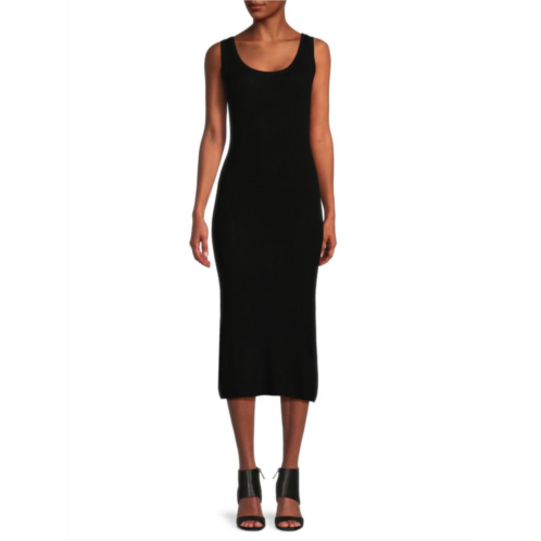 Elie Tahari Ribbed Merino Wool Jersey Midi Dress