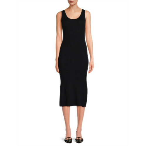 Elie Tahari Ribbed Merino Wool Jersey Midi Dress