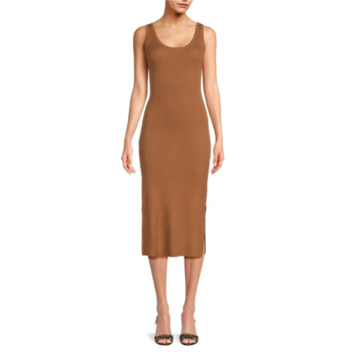 Elie Tahari Ribbed Merino Wool Jersey Midi Dress