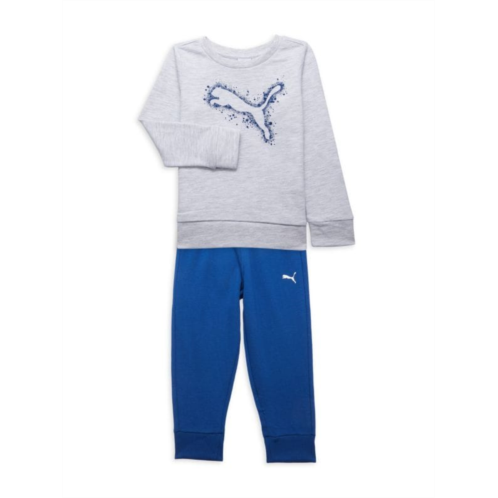 Puma Little Boys 2-Piece Logo Sweatshirt & Joggers Set