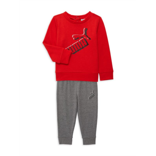 Puma Baby Boys 2-Piece Logo Fleece Sweatshirt & Joggers Set