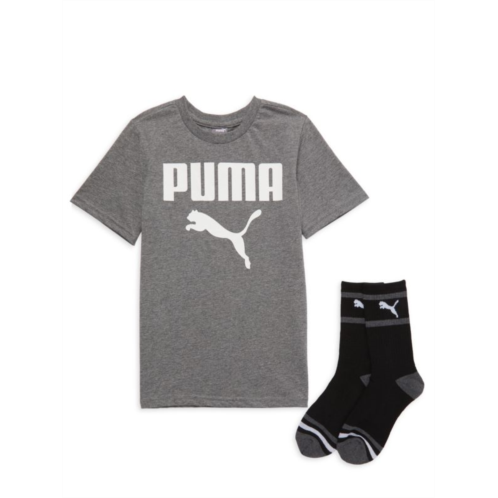 Puma Boys 2-Piece Logo Tee & Socks Set