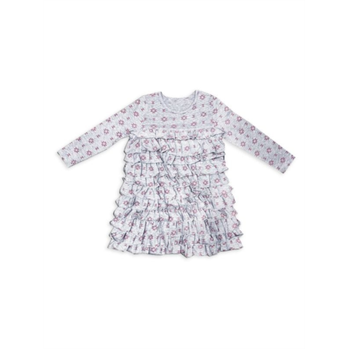 Joe-Ella Little Girls & Girls ?Jody Geometric Ruffle Tiered Dress