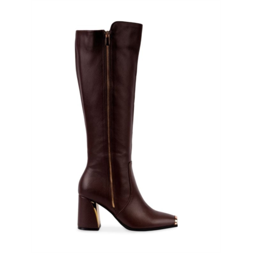 Ninety Union Link Square Toe Block Heel Knee Boots