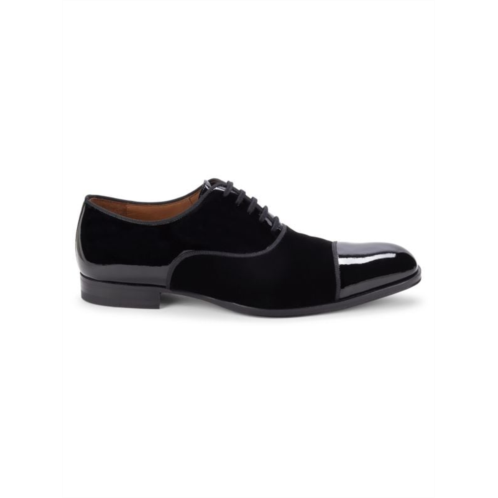 Mezlan Pio Patent Leather & Velvet Oxford Shoes