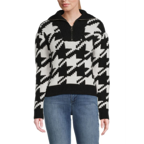 FOR THE REPUBLIC Houndstooth Quarter Zip Sweater