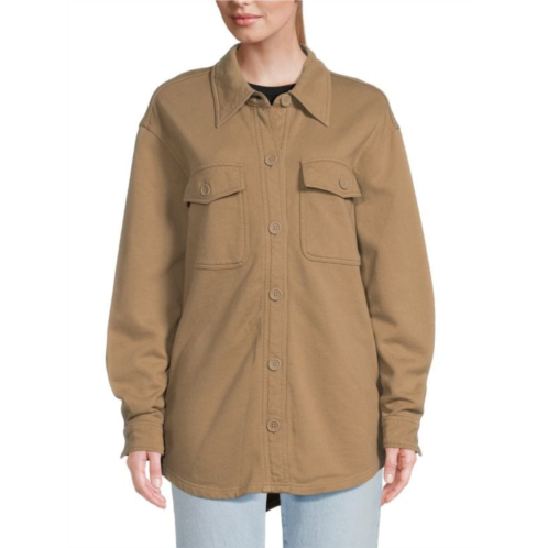 Good American Fleece Shirt Jacket