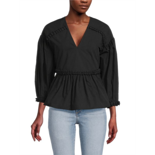 Rhode Arya Dropped Shoulder Peplum Top