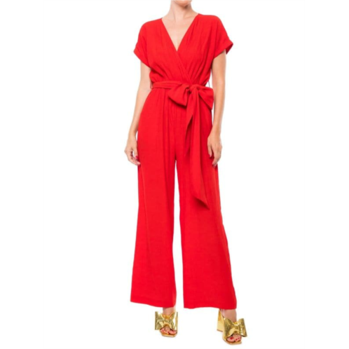 MEGHAN LA Wonderland Belted Wide Leg Jumpsuit