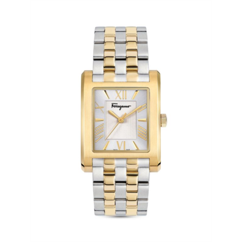 Ferragamo Lace 28MM Two Tone Stainless Steel Bracelet Watch